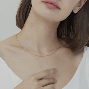 Gold-plated snake choker chain.